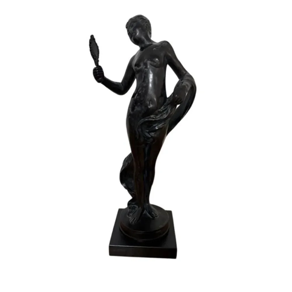 Lady Holding Miller Figurine Statue Austin Production 1983 Mirror 22